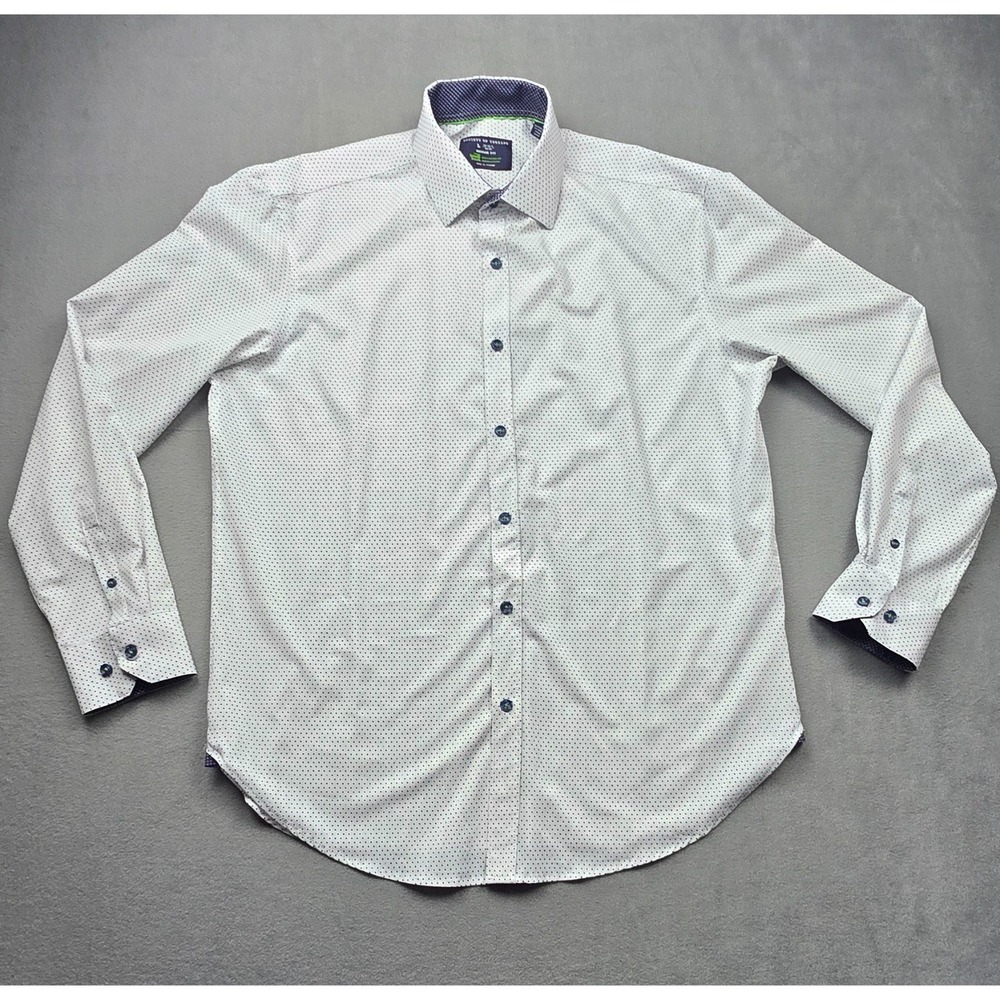 Society Of Threads Mens Long Sleeve Button Down‎ Large Regular Fit Intelli Fresh